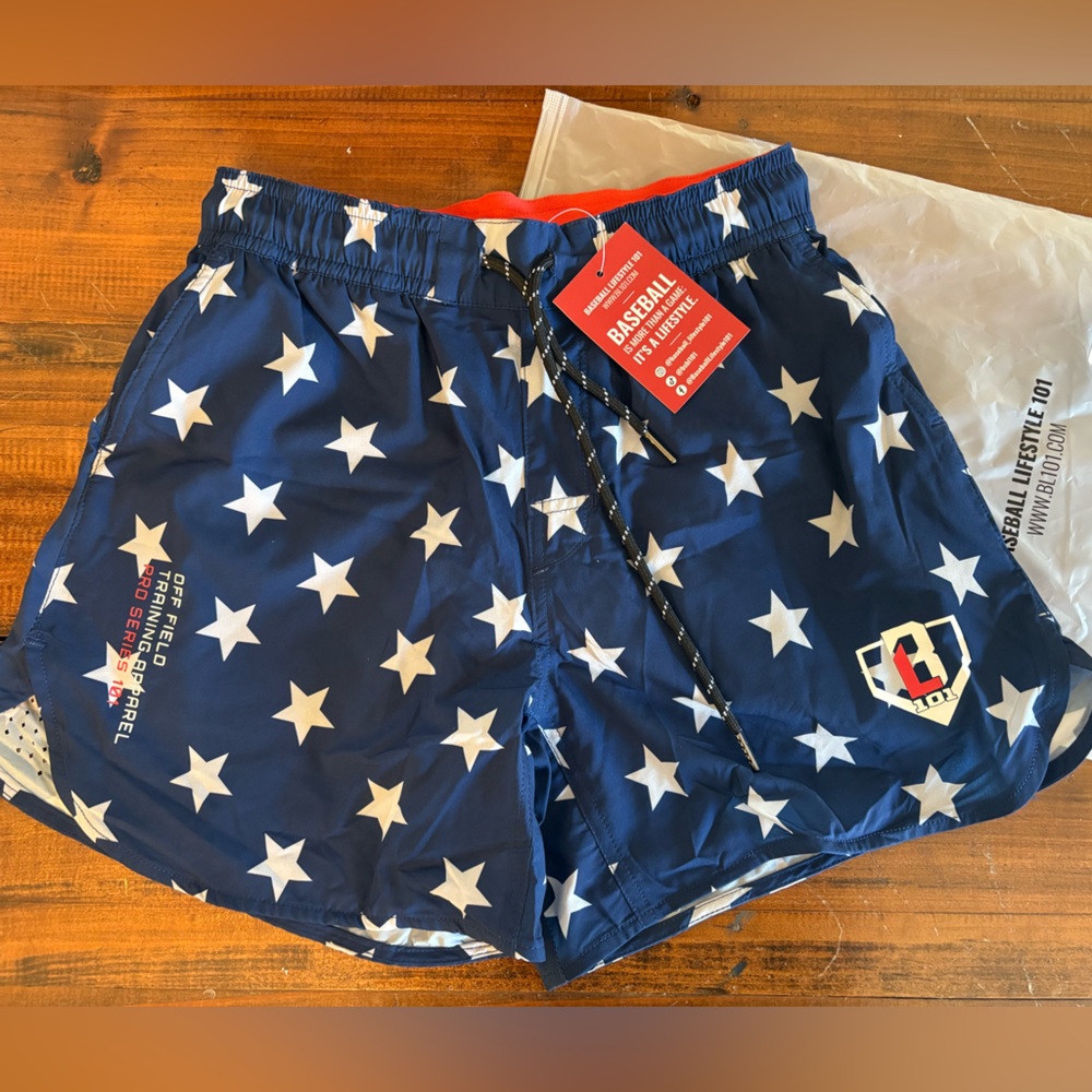 Kids Star-Patterned Blue Shorts